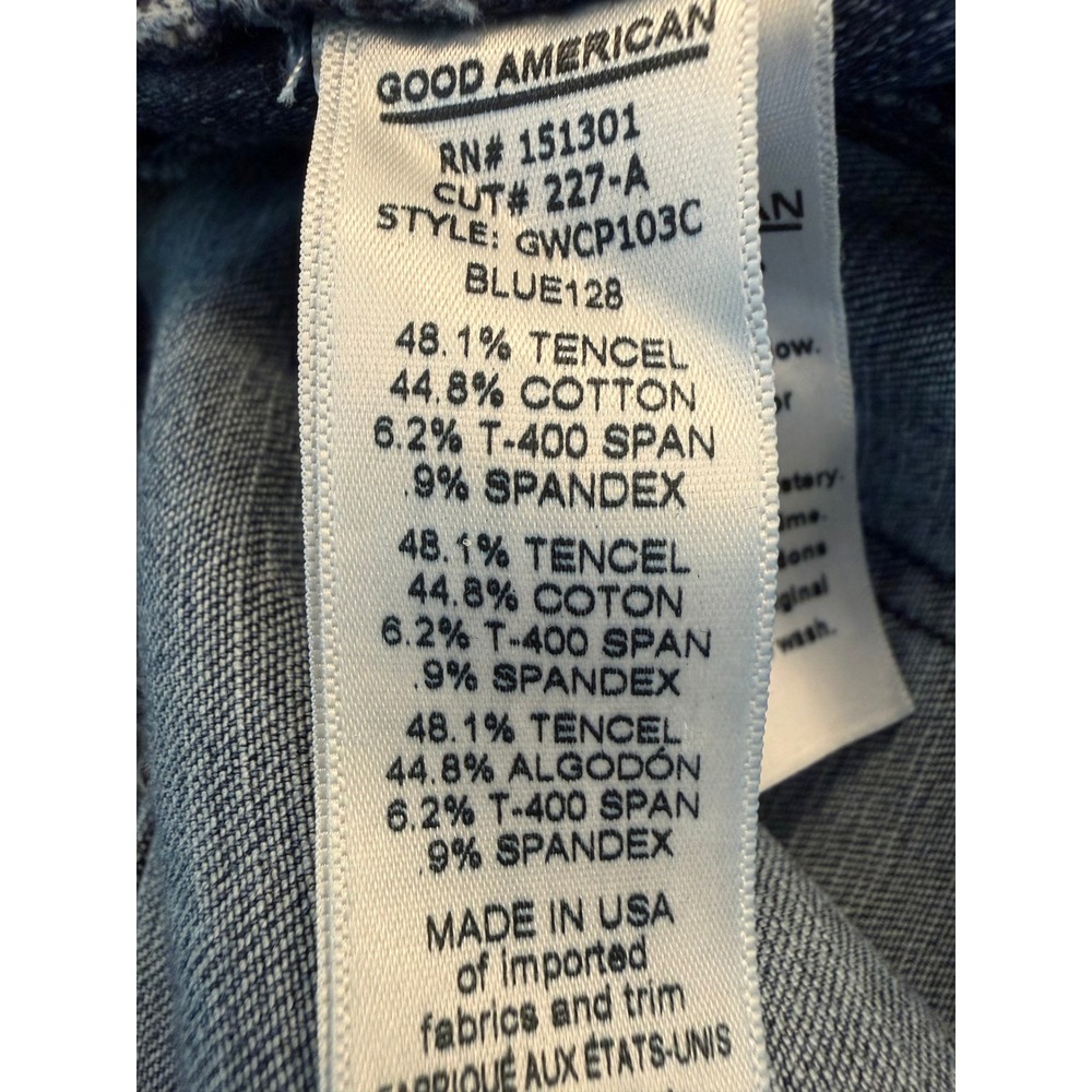 Good American Good Waist Skinny Jeans Blue Tuxedo Stripe GWCP103C Size 10/30 - Picture 2 of 13